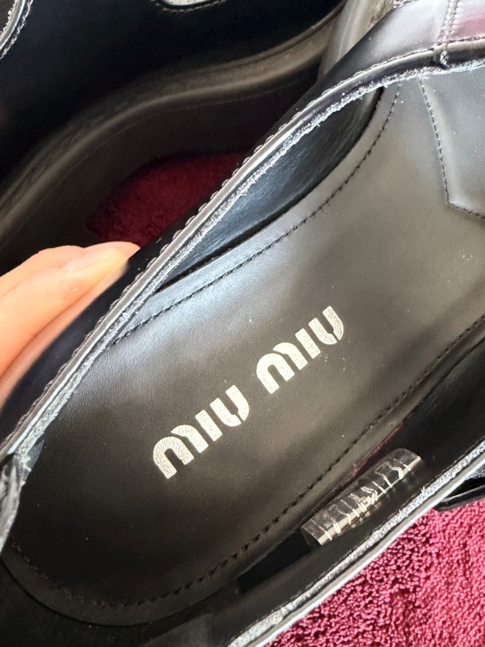 Miu Miu Black Leather Platform Mary Janes – Nearly New - Picture 6 of 16